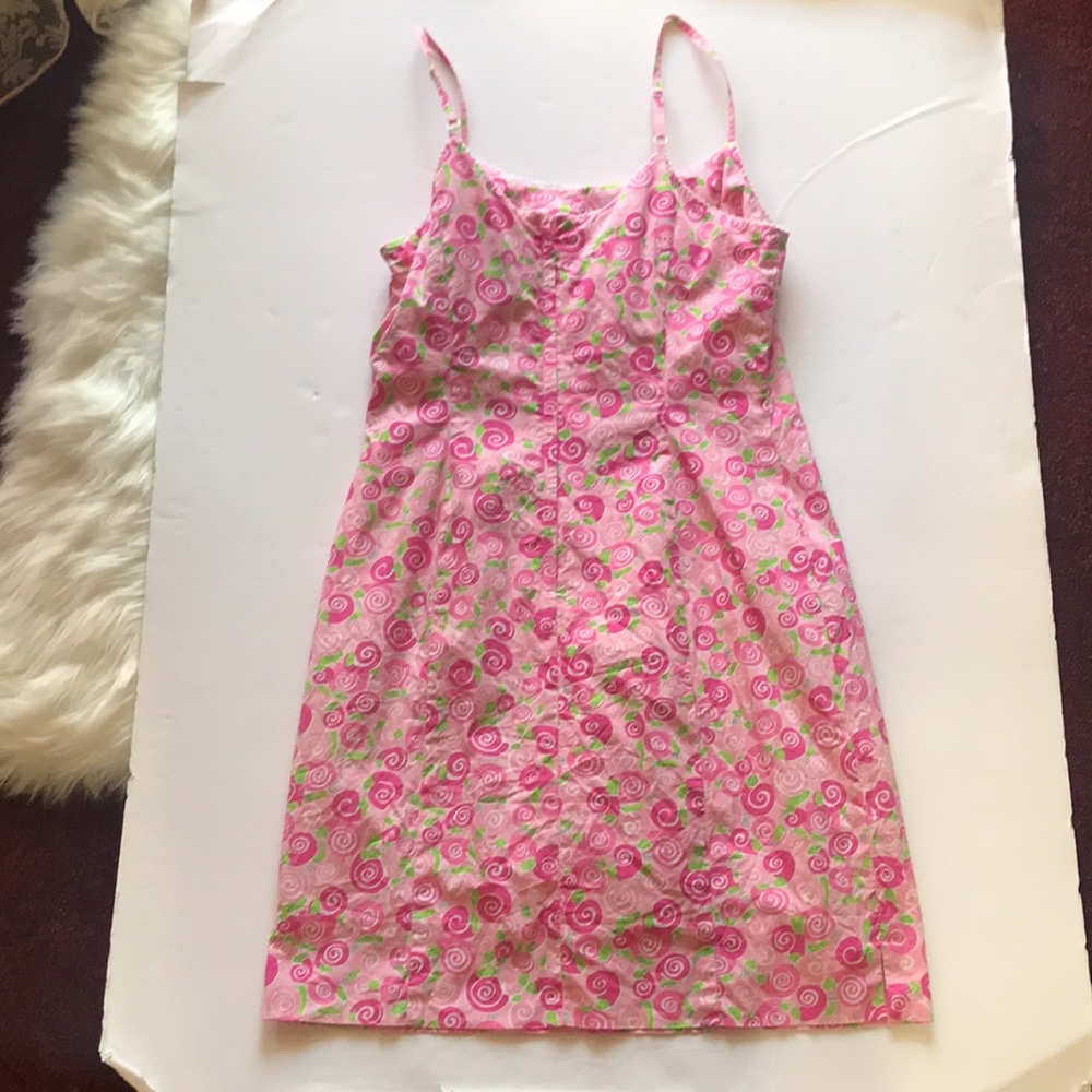 Lilly Pulitzer Rare Vintage White Label Y2k Slip Dress Snail Print Barbie Pink 6 - Picture 3 of 16